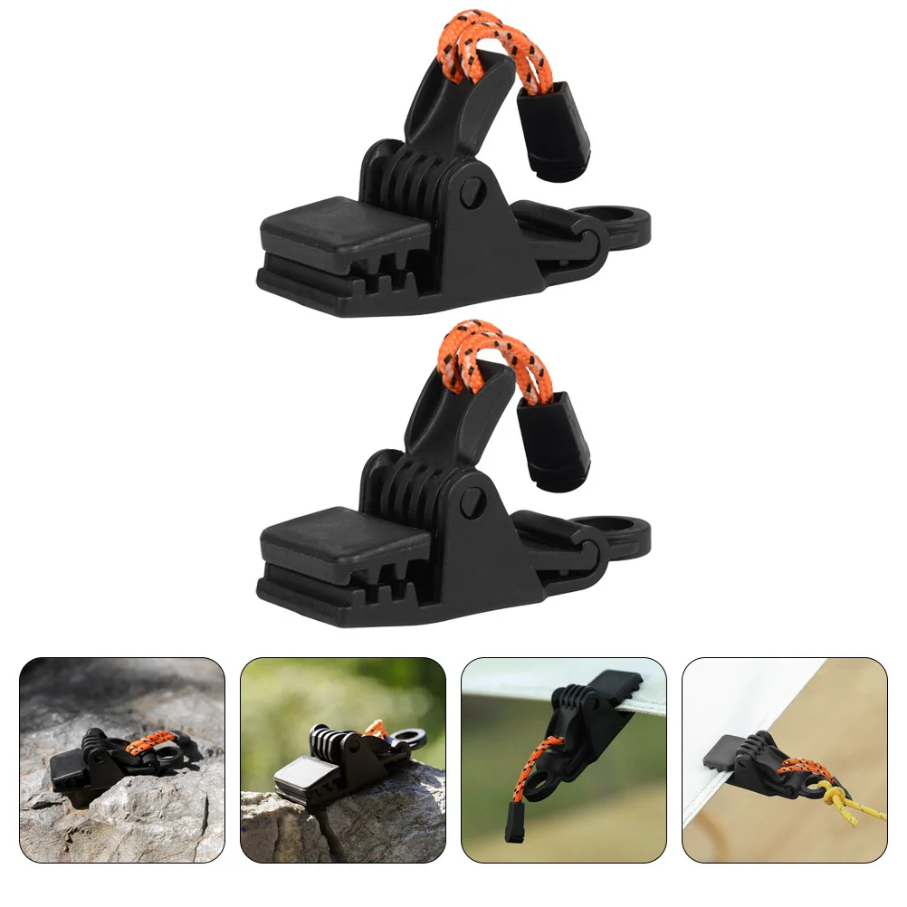 

2 Pcs Tent Canopy Clip Camping Gear Practical Clips Wear-resistant Heavy Large for Acrylic Fasteners Hiking