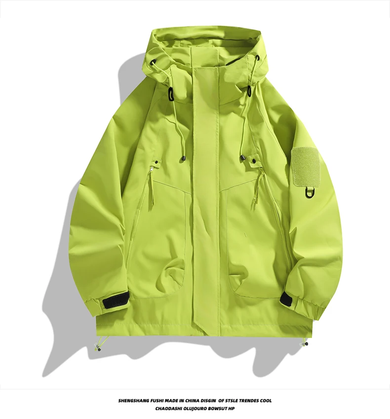 Herren Outdoor-Jacke im Bergstil, winddichte, wasserabweisende Wander-Freizeitjacke – Detail 14