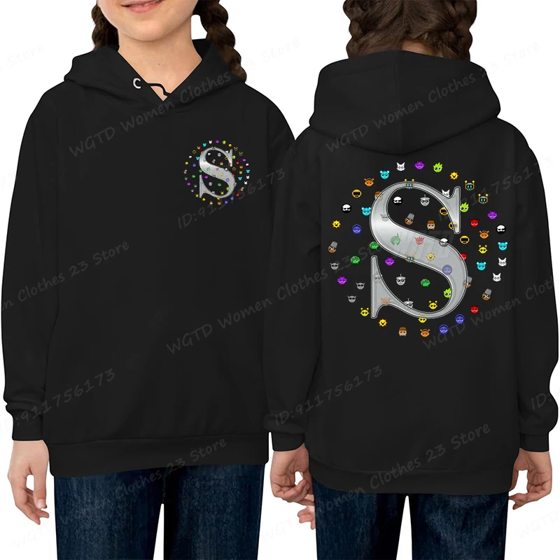

Cute 26 Alphabet & Sprunki Print Hoodies Boys Girls Hooded Hoodies Long Sleeve Funny Game Sprunki Song 26 Letter Sweatshirt