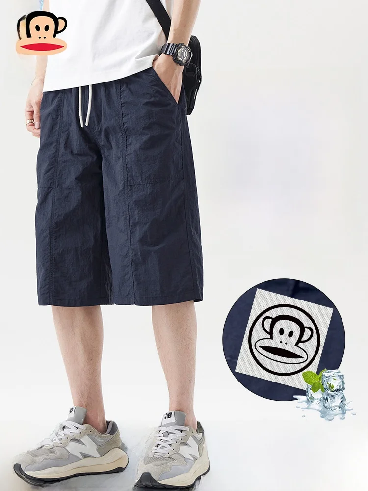 

PaulFrank Ice Silk Qui Dry Loose Fit Summer Lightweight Casual Pants Men's Six-Foot ort Straight Leg Workwear orts