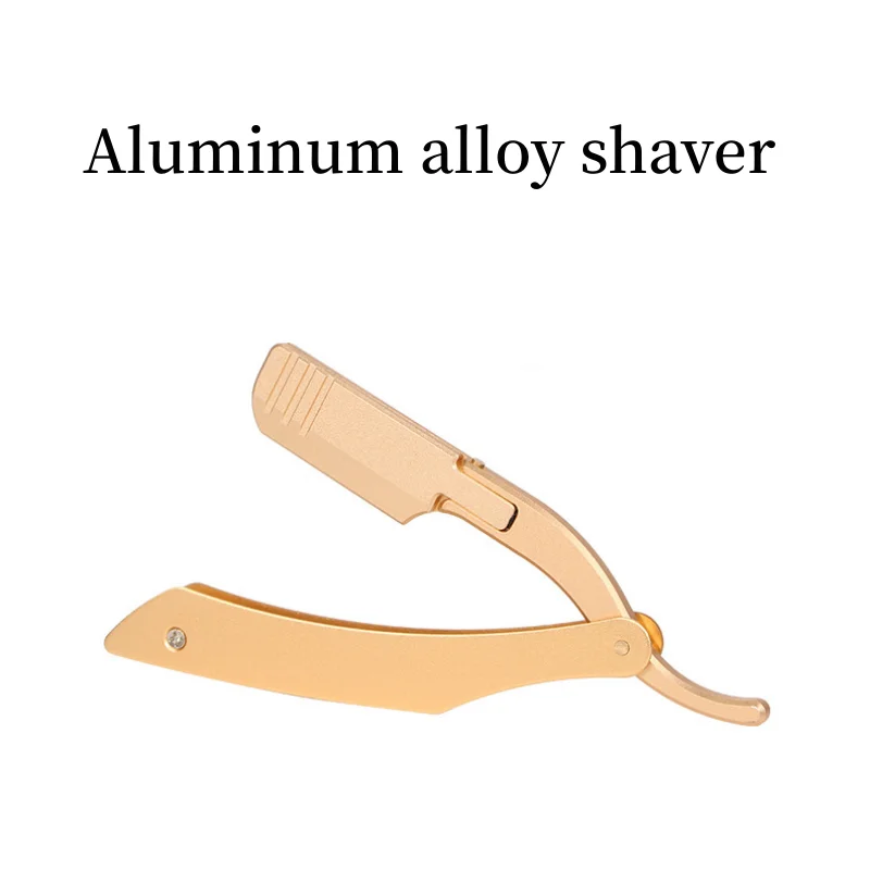 

Straight Edged Razor Aluminum Alloy Shaver Hair Salon Beard Trimmer Women's Hair Scraper Men's Manual Folding Shaving Tool Y0625