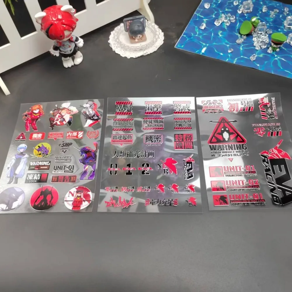 Pegatinas de Cristal de Evangelion Unidad 01, Calcomanías de Anime Impermeables de EVA para Decorar Teléfonos, Laptops, Autos, Tazas, Regalos