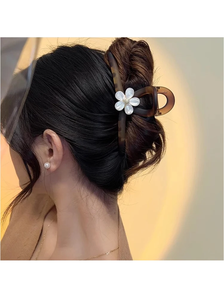 Fashionable Flower Grabber Female Large High-End Ins Headwear Hair Grabber Temperament Back Head Hair Shark Clip