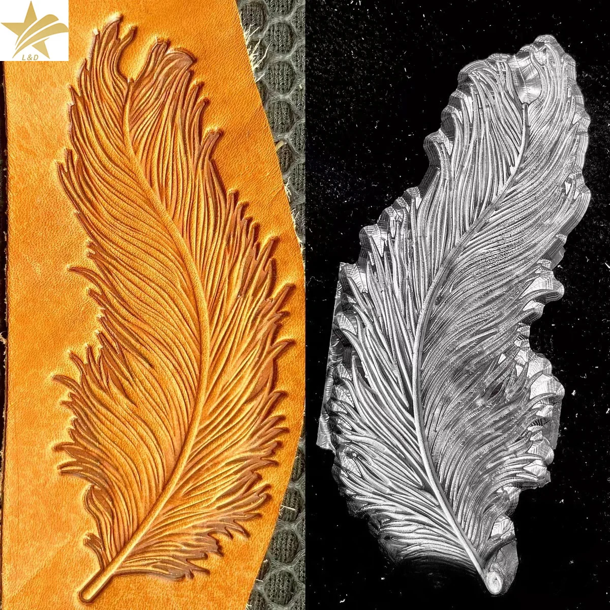 3D Feather Leather Stamp Embos - огляд і ціна Resin Art Logo
