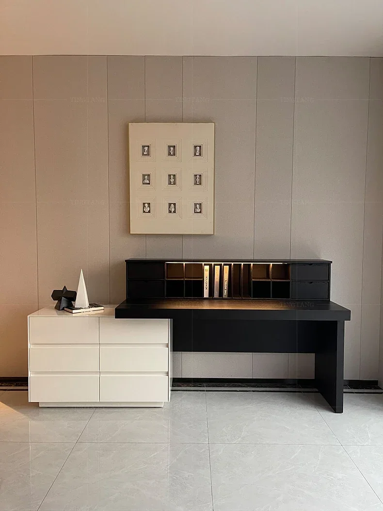 

Modern minimalist desk large apartment study storage light luxury bedroom dresser fashionable integrated