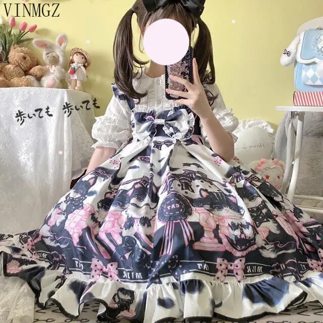 

Lolita autumn suspender cow cat lolita lolita suspender jsk dress autumn dress LOOSE FIT