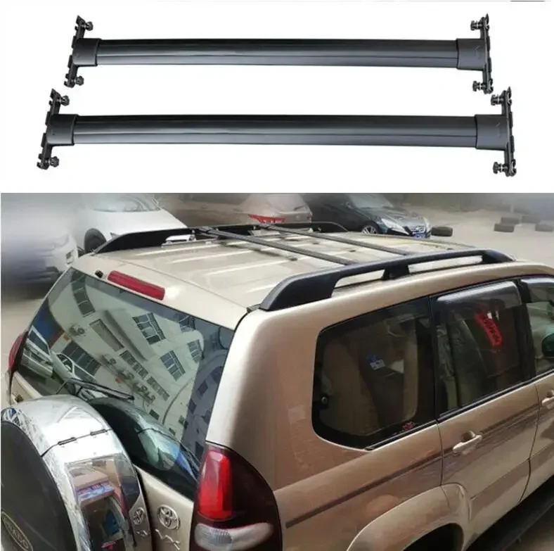 Roof Racks Fit For Toyota Land Cruiser Prado 120 FJ120 LC120 2003-2009 Top Roof Rack Rail Luggage Cross Bar Aluminum Alloy