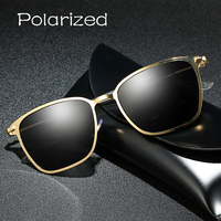 Classic Square Polarized Sunglasses Men Luxury Metal Rectangle Sun Glasses Male Vintage Outdoor Fishing Shades Glasses UV400