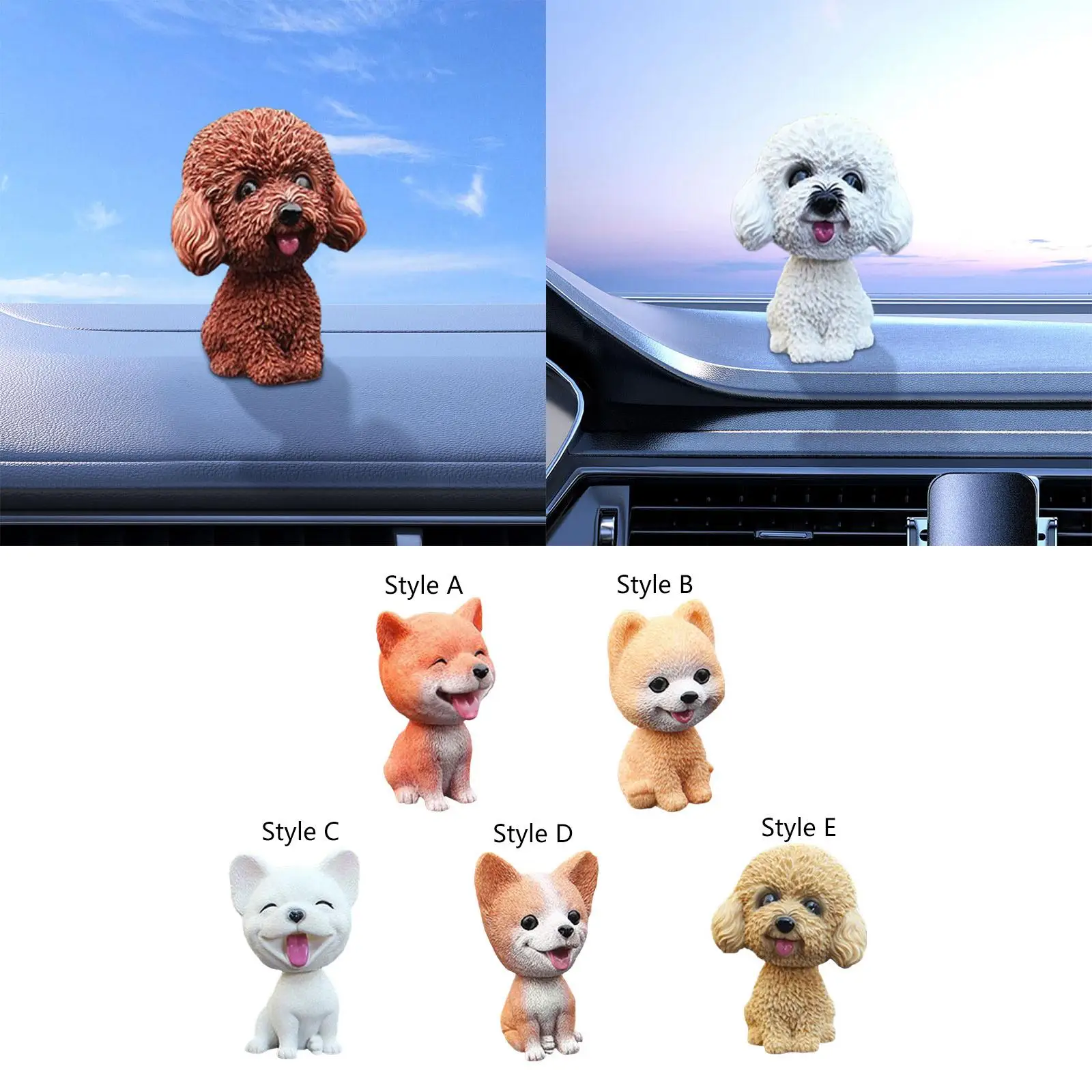 Dog Car Ornaments Home Decoration for Desk Auto Interior Tabletop