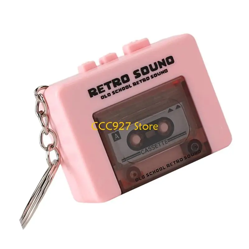 B03F Vintage Miniature Player Keychains Portable Music Box Accessory para mochilas