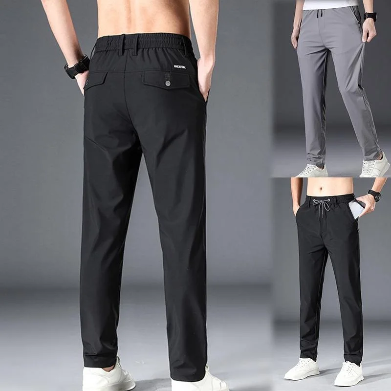 

Summer Men's Thin Casual Sweatpants Men's Ice Silk Casual Pants Men's Thin Cool Stretch Pants Quick Dry Pants