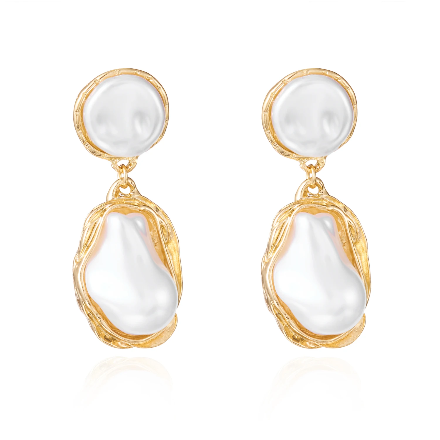 Vintage Unregelmäßige Barocke Perle Ohrringe für Frauen Elegante Geometrie Anhänger Ohrringe Hochzeit Bankett Party Schmuck Geschenk