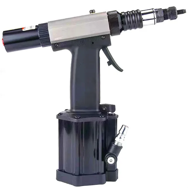 Pistolet à rivets hydro-pneumatique robuste, charge de traction 6600, traction à gâchette unique pour le réglage et la rotation avec jeu complet de nez