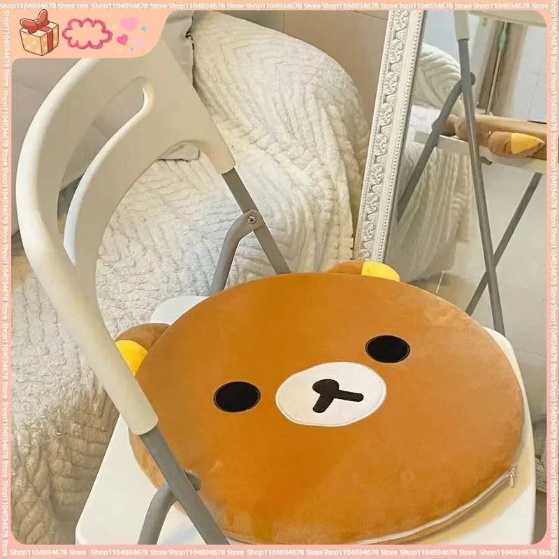

Kawaii Rilakkuma Bear Autumn And Winter Cushion Cotton Student Dormitory Classroom Office Chair Cushion Plush Removable Washable
