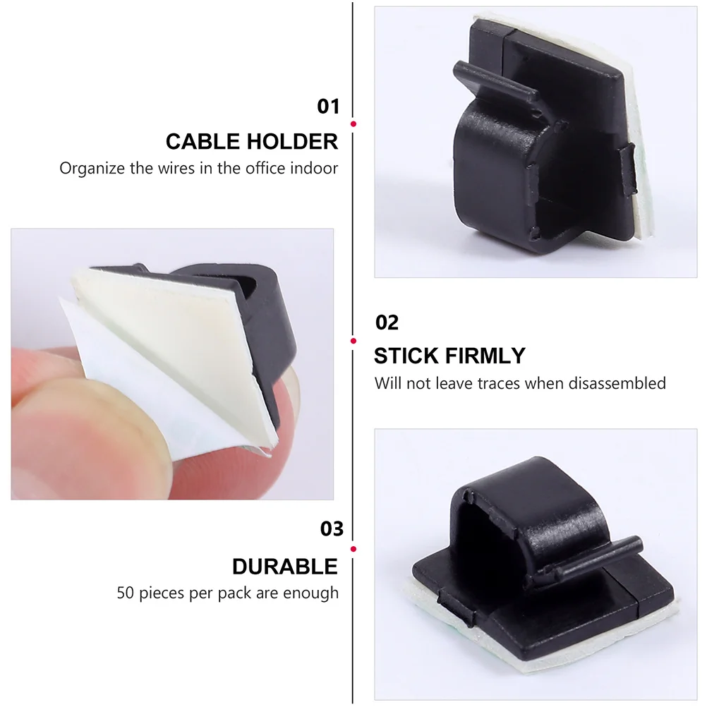 

25 Pcs Self-adhesive Cable Clips Home Cord Fixation Household Management Organizer