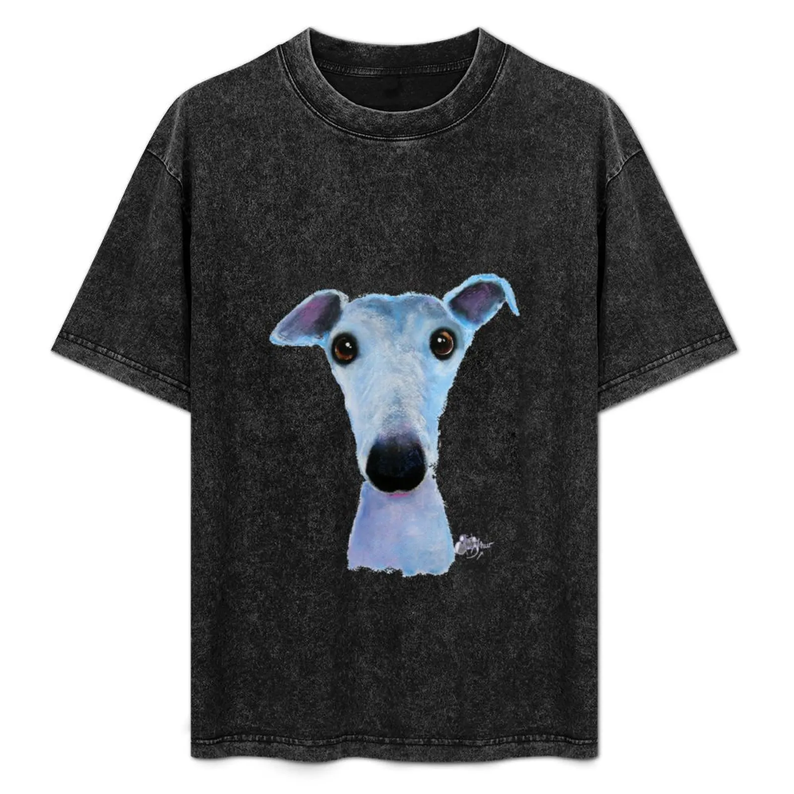 

WHiPPeT GReYHouND DOG PRiNT'BLUEBELL' T-Shirt Plus Size Workout Short Sleeve Top