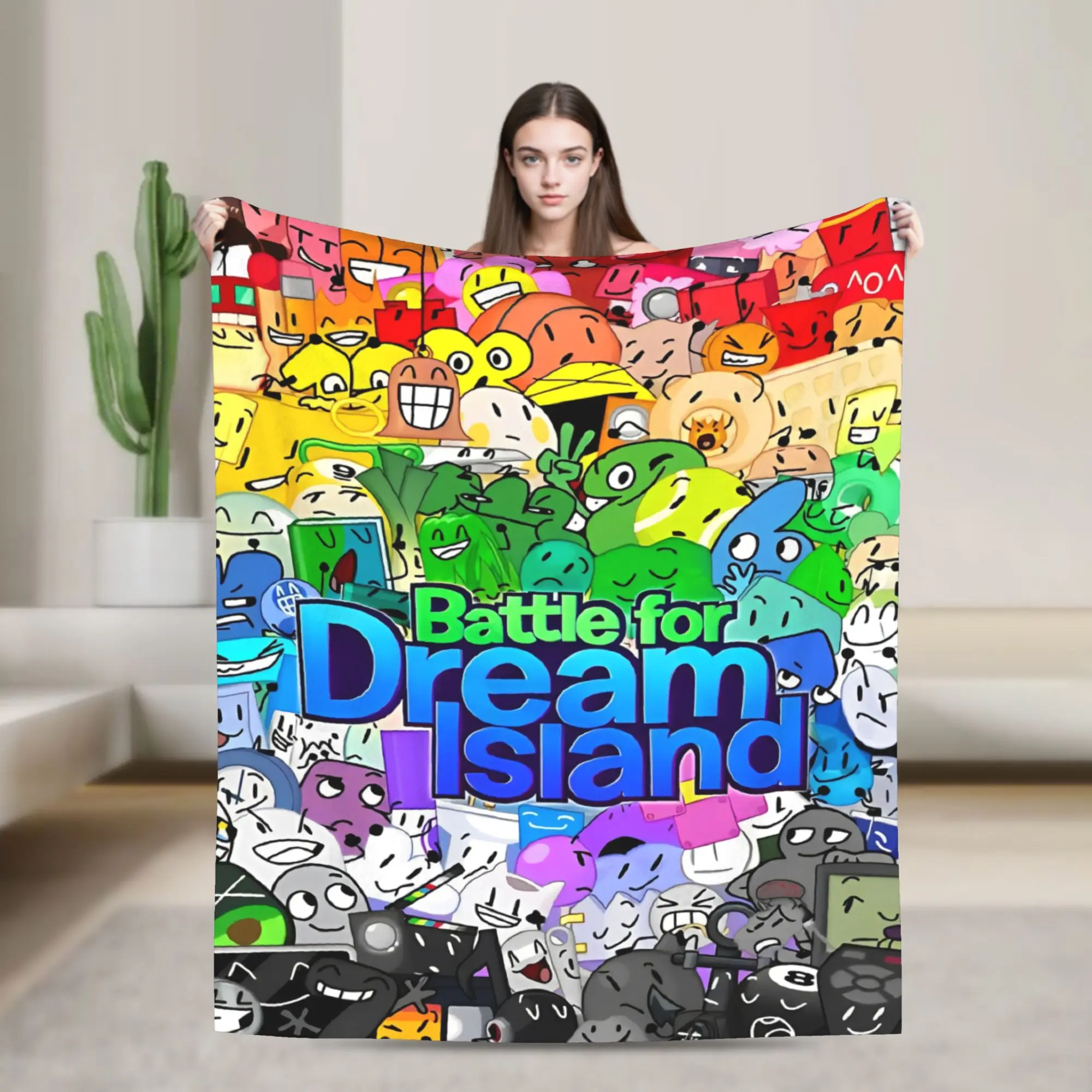 Super Soft bfdi Battle for Dream Island  Throw Blanket Premium Flannel Fleece Lightweight  Bed Blanket Super Cozy Blankets