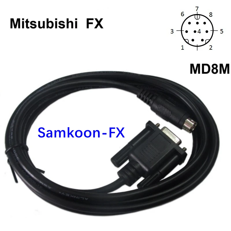 Kabel komunikasi antara Samkoon HMI dan Mitsubishi FX series PLC