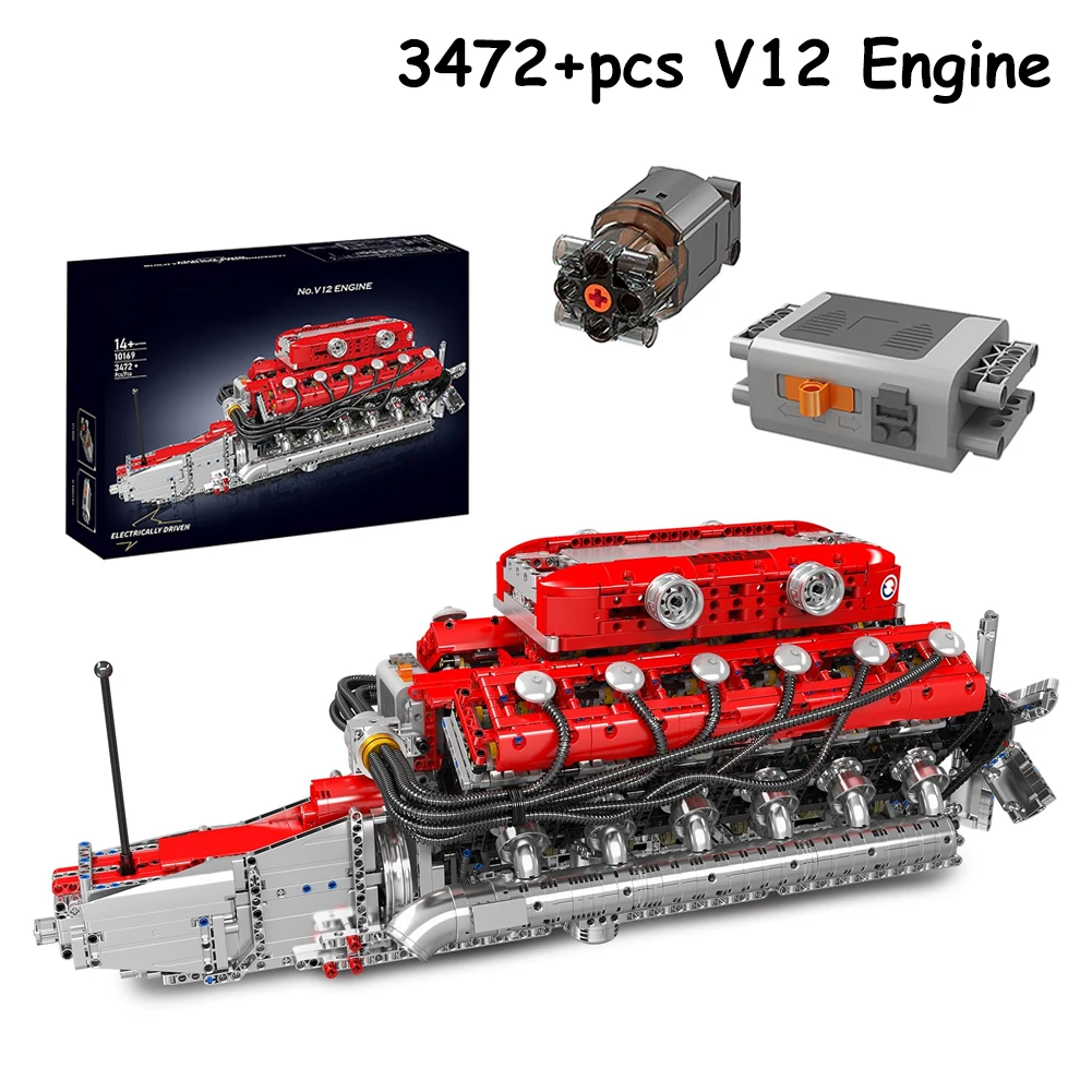 

MOLD KING 10169 V12 Модель двигателя Моторизованная имитационная модель MOC Строительные блоки Кирпичи Электрический привод автомобиля Технические детали игрушки