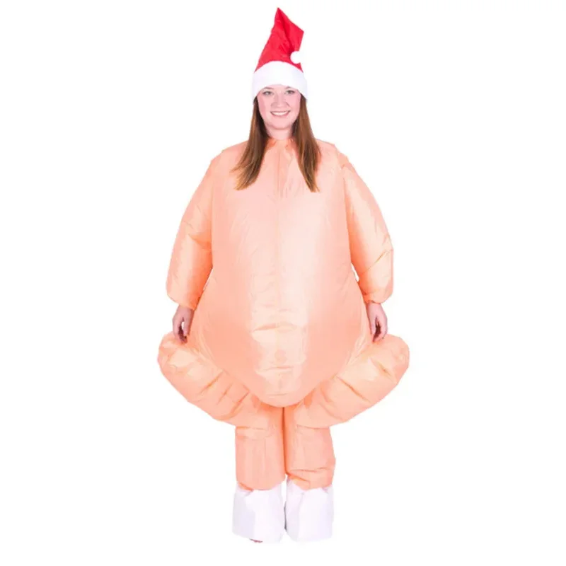 Disfraz inflable de pavo asado, pollo de Halloween para adultos, disfraz inflable de Navidad, mascota, disfraz de Cosplay, ropa