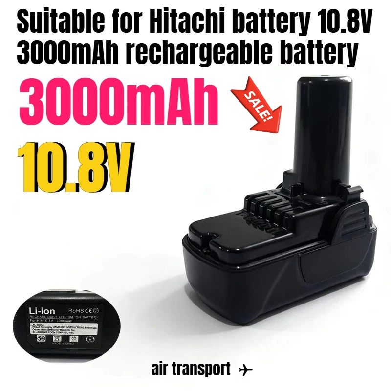 

Suitable for Hitachi battery 10.8V 3000mAh 3.0AH DB10DL FCR10DL WH10DCL BCL 1015, BLC1015 BCL 1030 BCL 1030Mrechargeable battery