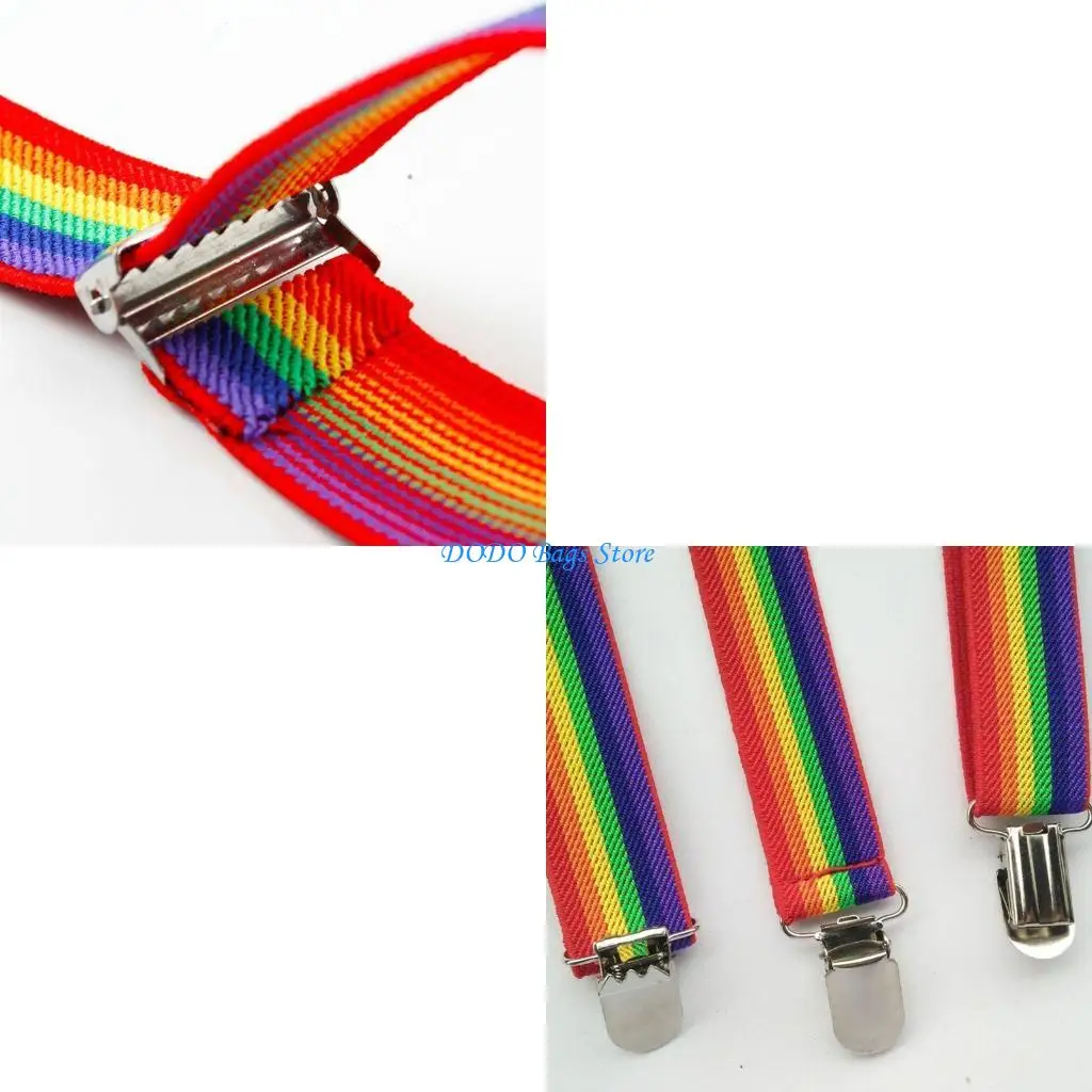 

Детские радужные ремешки с зажимом, разноцветные полосатые детские подтяжки, пояс для мальчиков и девочек