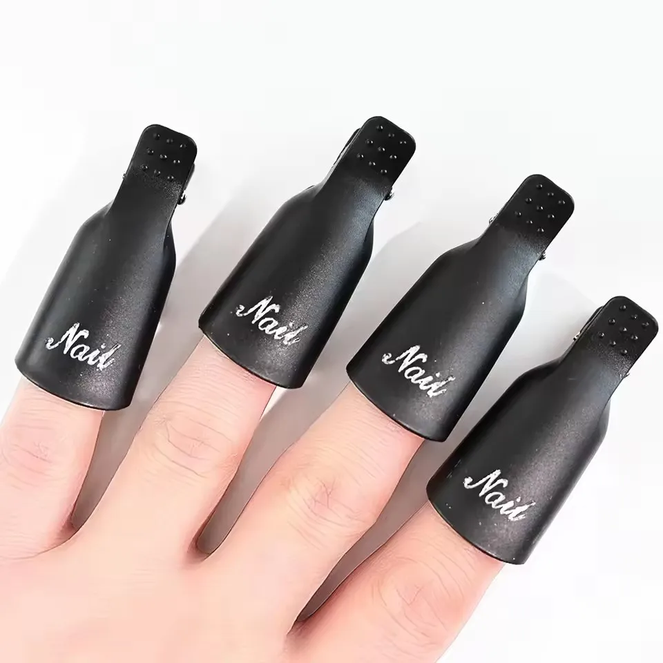 10 unids/bolsa Clip de eliminación de uñas acrílicas para quitar esmalte de Gel UV LED herramientas de manicura púrpura rosa suministros de uñas