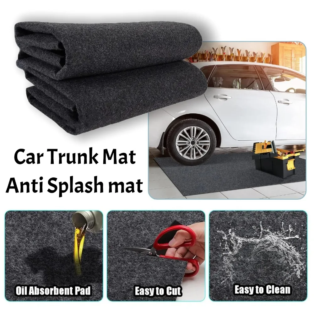 

Универсальный защитный коврик для гаража, портативный противоскользящий коврик для разлива масла, впитывающий масляный коврик для ремонта багажника автомобиля, толстый фетровый ковер