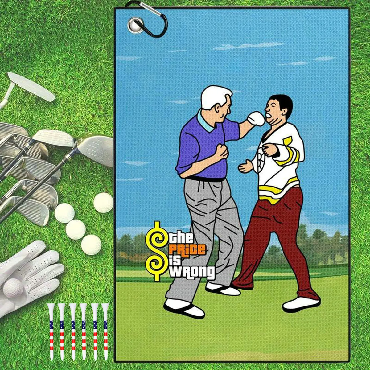 

Забавное полотенце для гольфа, двустороннее полотенце для гольфа из микрофибры с зажимом, аксессуары для гольфа для мужчин и женщин, подарок на день рождения, аксессуары для спортзала