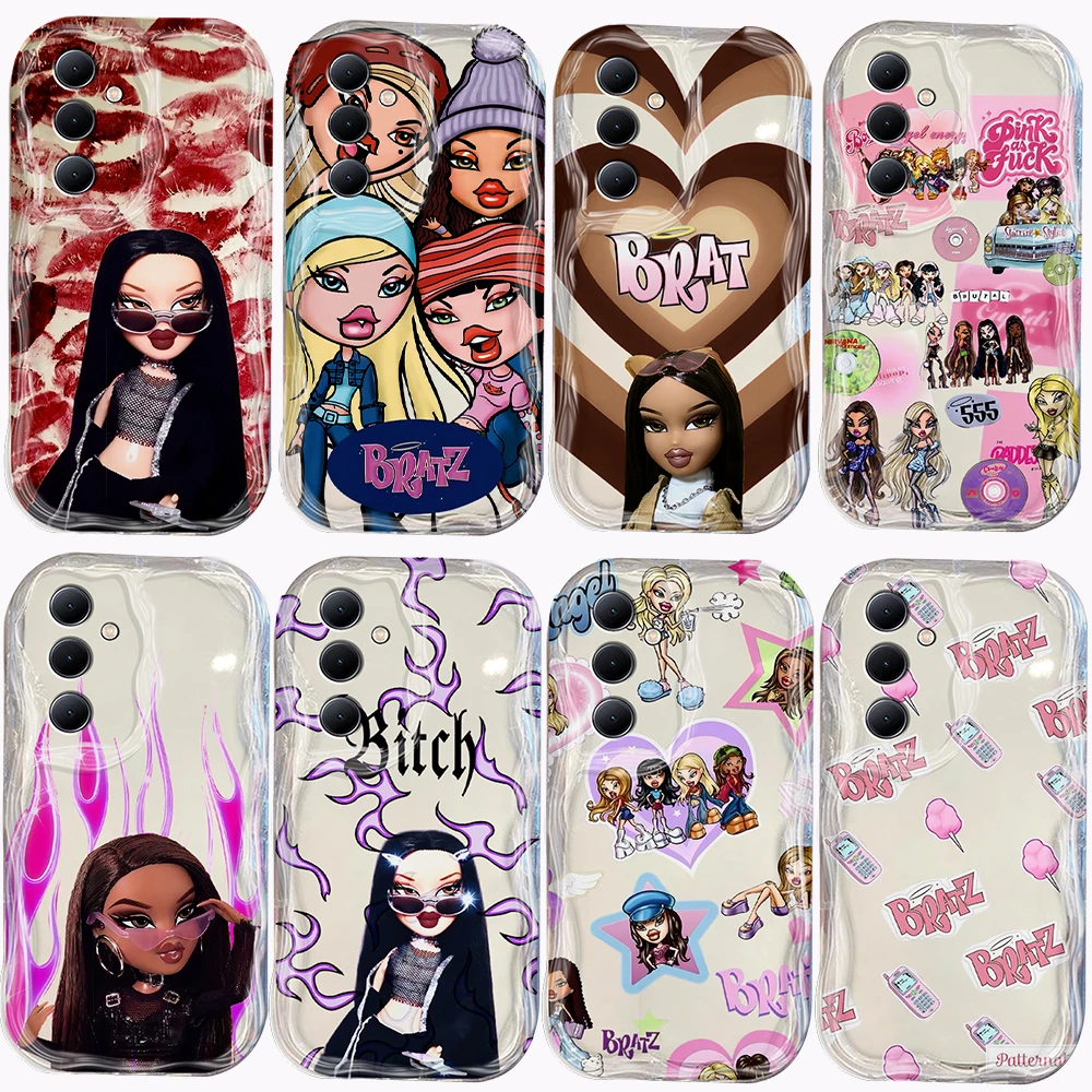 Cute Girl Bratzs Doll 3D Wave Case For Samsung A73 A72 A71 A55 A54 A53 A35 A34 A33 A25 A24 A23 A15 A14 A13 A05 A04 4G 5G Cover