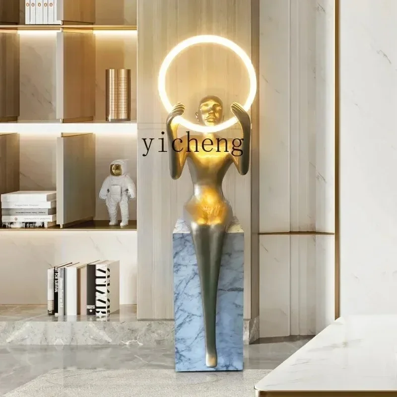 H-B17 Hotel Lobby Sitting Creative Abstract Figure Sculpture Floor Ornament Model Room Villa Living Room