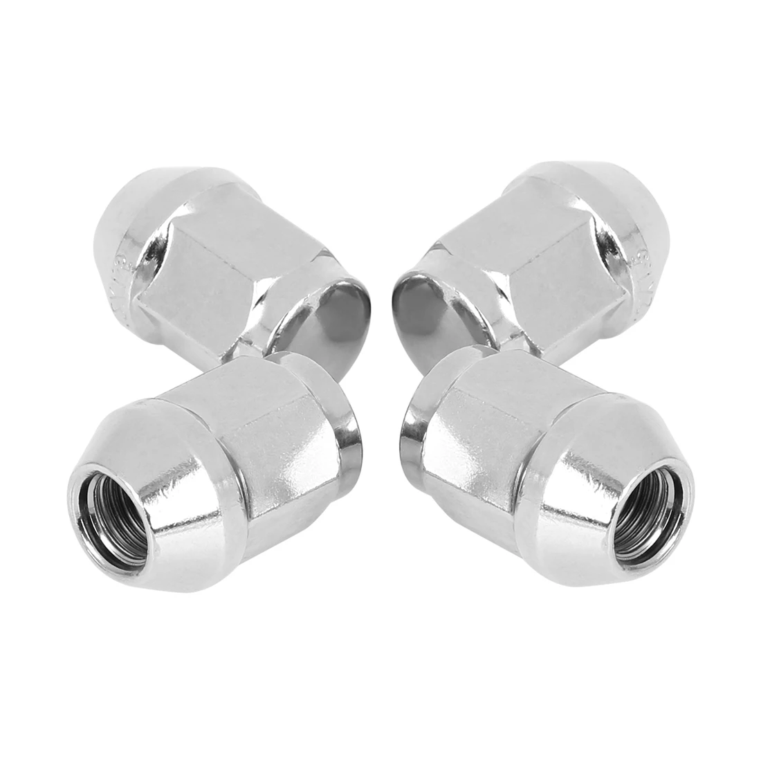 Uxcell Wiel Lug Moeren Racing Bout Hoofd Cover Wielonderdelen 4 Stuks M 12X1.5 35Mm Chroom Bult Eikel Hex Stalen Moeren Voor Auto