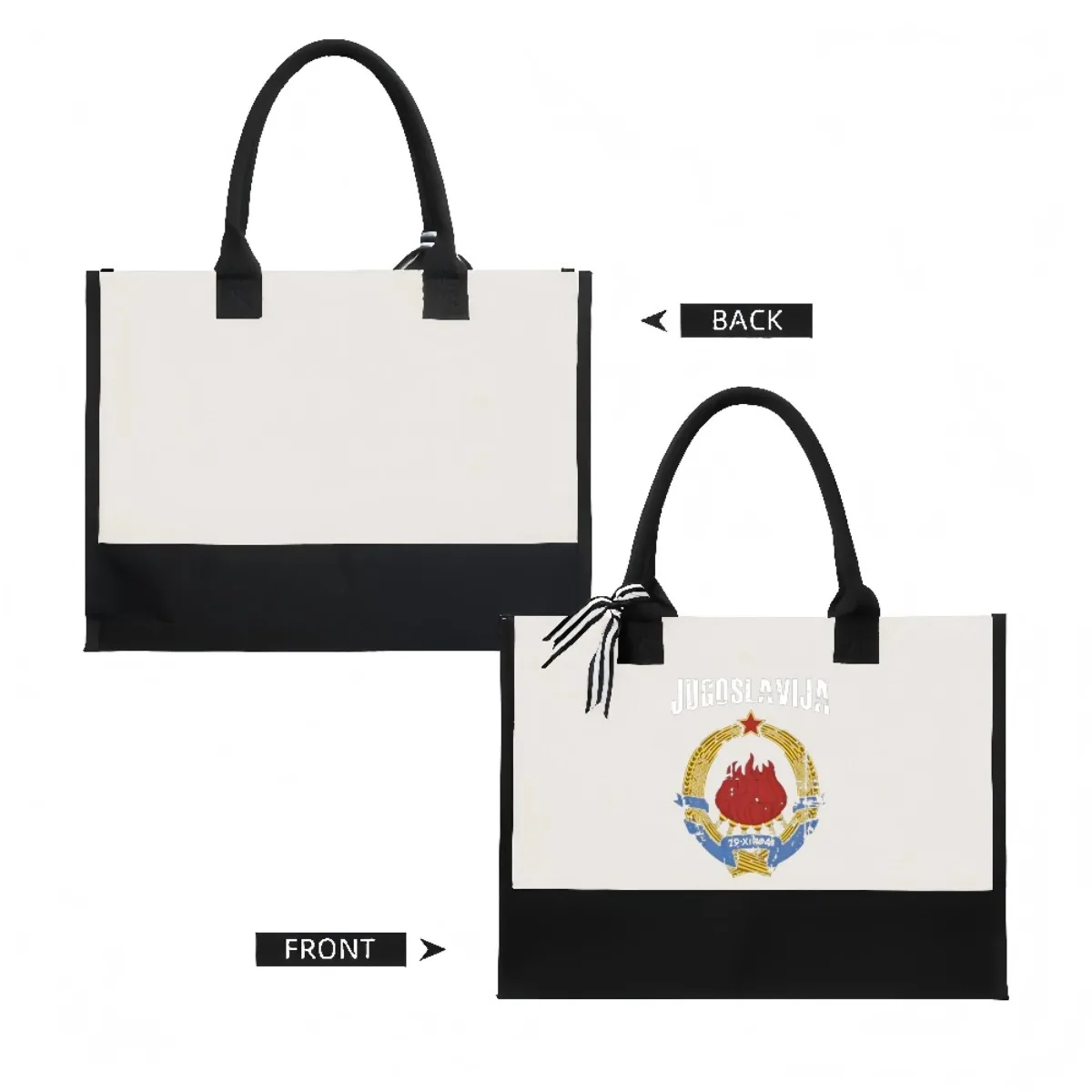 JUGOSLAVIJA 2026 وصول جديد موضة عملية واسعة قابلة لإعادة الاستخدام حمل حقيبة نمط طباعة 2 لهجة الثقيلة حقيبة كتف كبيرة ل