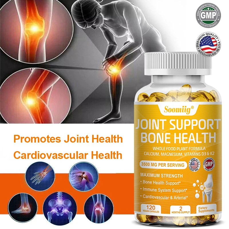 Vitamin D3 + K2 Supplement Calcium Magnesium Vitamin D & K Capsules - Joint Health, Bone & Immune, Cardiovascular Health