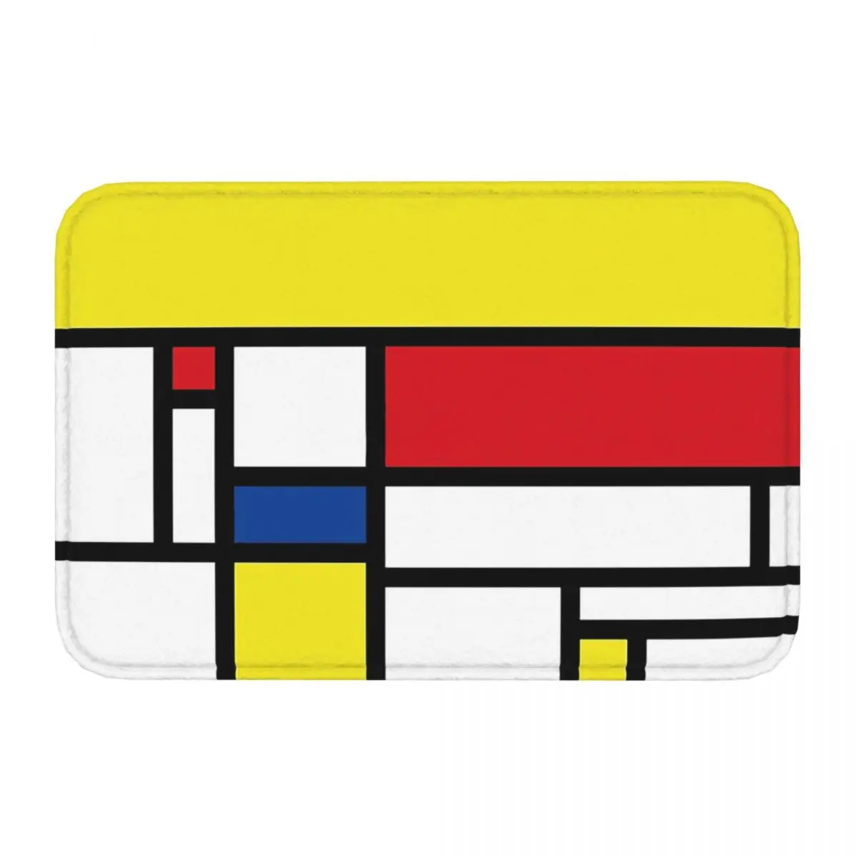 Mondrian Minimalist Avant-Garde De Stijl Modern Art Bath Mat Square Doormat Kitchen Carpet Balcony Rug Home Decoration