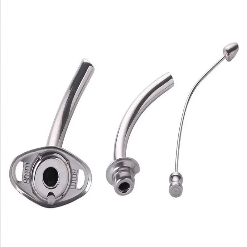 Aircut Sleeve HKN Type Metal Trachea Half Throat Incision Cannula Aircut Tube Stainless Steel