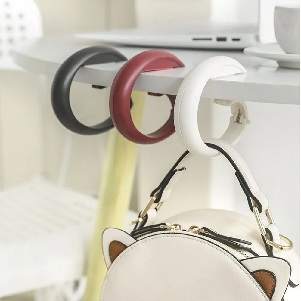 Fashion Plastic Portable Bag Hook Multi-functional Punch-free Handbag Hanger Seamless Foldable Table Edge Hook Home