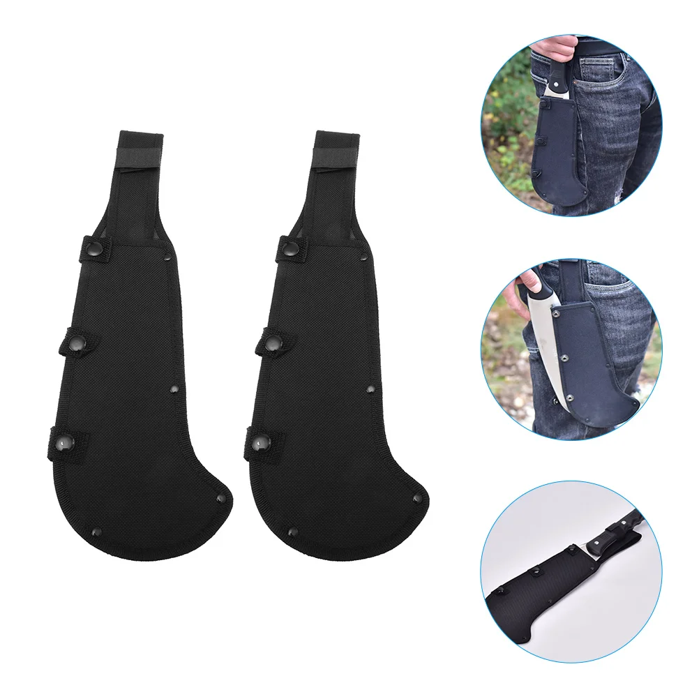 

2 Pcs Pocket Axe Hatchet Set Scimitar Guard Scythe Tool Black Oxford Cloth
