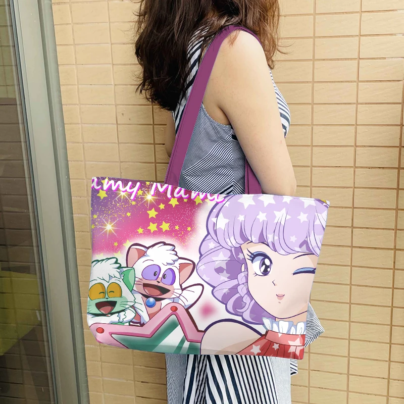 Magical Angel Creamy Mami 9971 Fashion Anime borsa a tracolla borse per la spesa Casual borsa da viaggio per cartoni animati Lady Girls