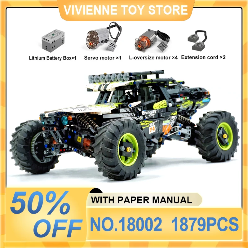 In Stock Mould King Tech Buggy Remote Control Terrain Off-Road Climbing Truck Building Blocks Lepining 18002 Boy Kids Toys Gifts