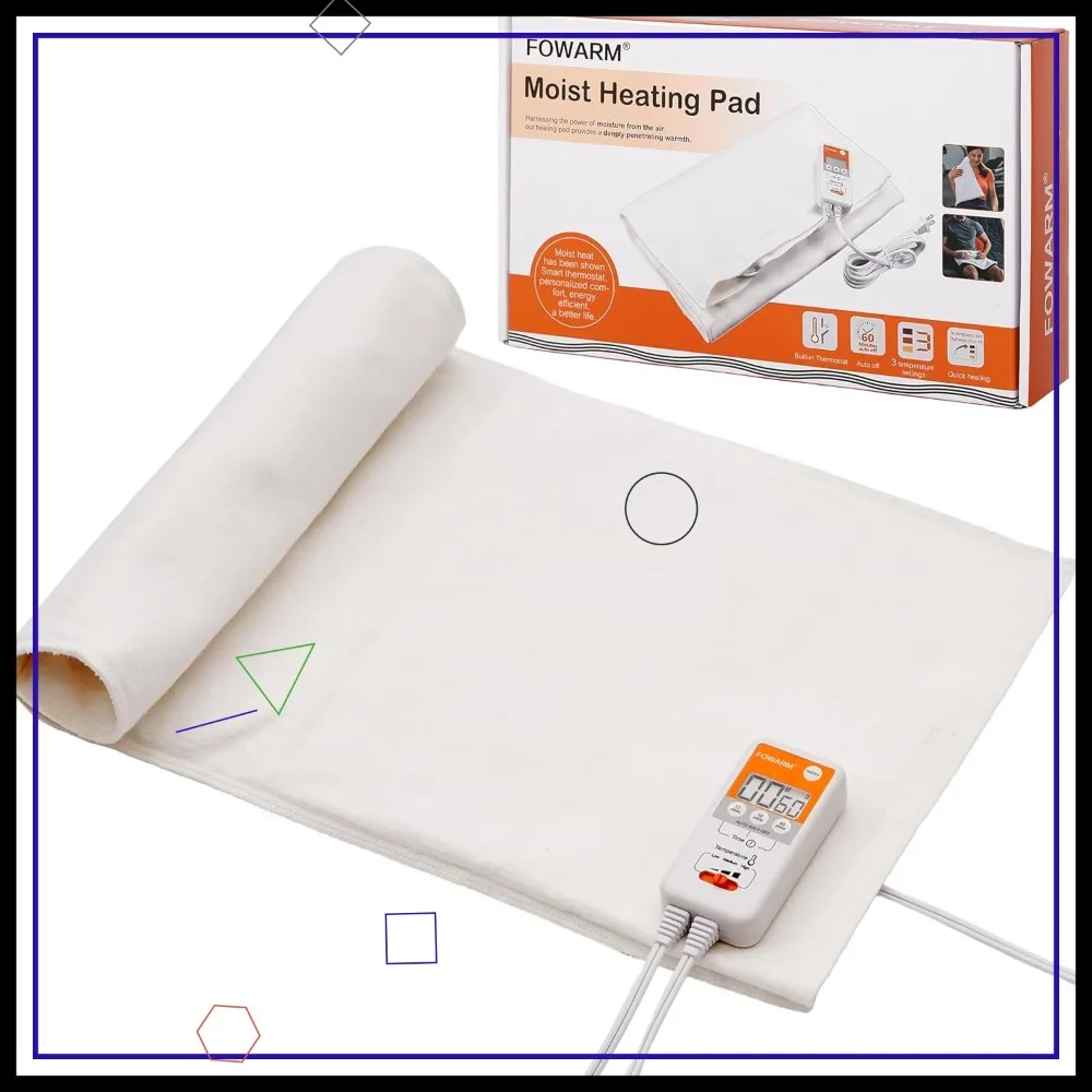 

Moist Heat Heating Pad for Back, Neck & Cramps, Weighted Electric Pad with Auto Shut Off, Washable Cover, 11.8"x26"