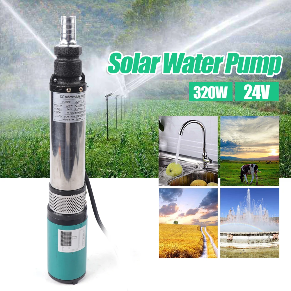 320W 24V Electric Farm Pump Submersible Deep Bore Well Water Pump Drip Irrigation Rain Water Recovery Garden Water