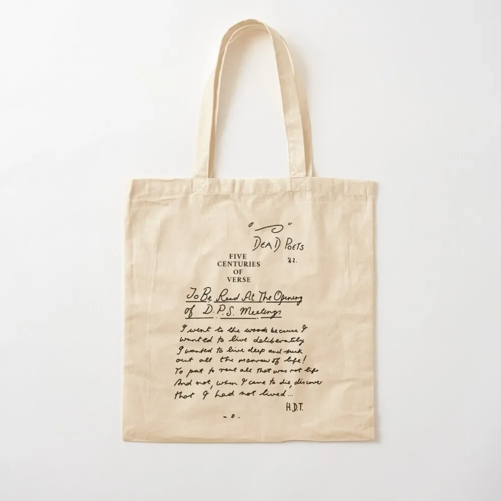 Dead Poets Society five centuries of verse black Tote Bag Canvas bag Beach bag