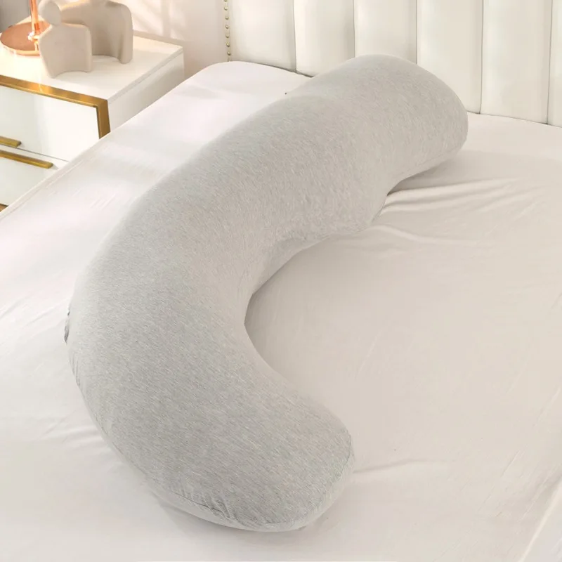 

J-shaped Cotton Maternity Pillow for Pregnant Knitted Women Sleeping Pillow for Pregnancy Waist Nursing Pillow for Pregnant