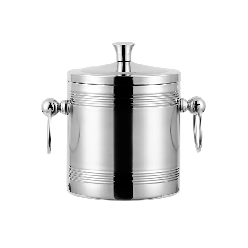 Bar KTV stainless steel ice bucket European double insulation ice bucket champagne red wine wine wine ice bucket.