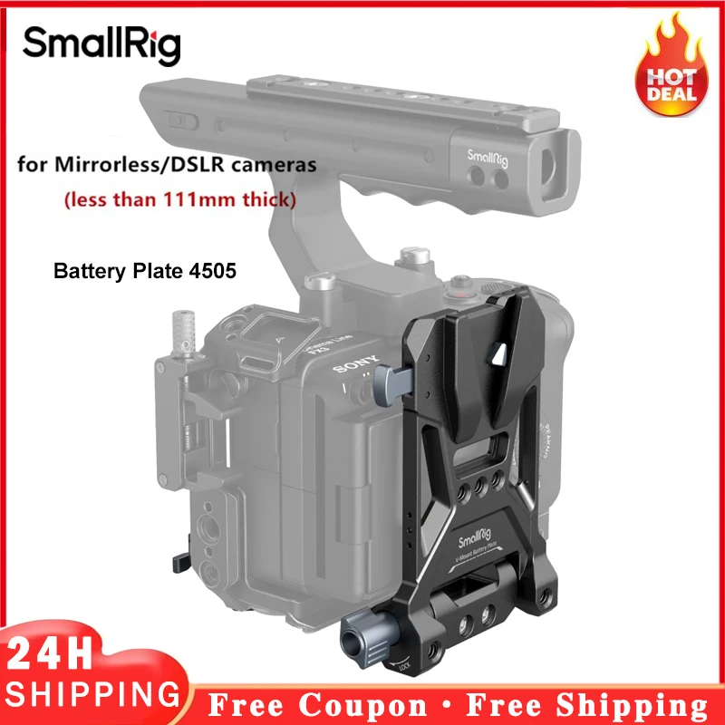 SmallRig V-Mount Battery Mount Plate for Mirrorless DSLR Cameras for SmallRig VB50 VB99 VB155 Mini V Mount Battery 4505