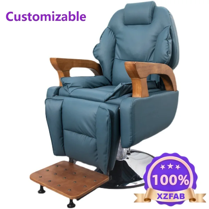 Factory Direct 2026 Hair chair barber shop special can be put down lift stool salon solid wood armrest wholesale