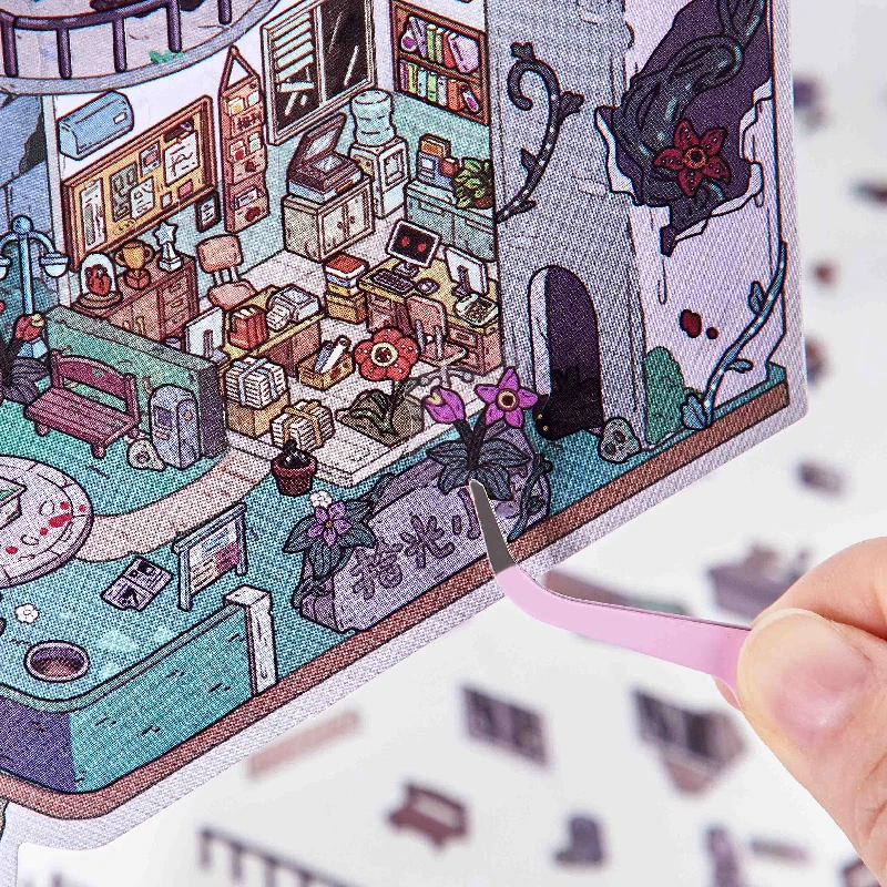 حجم كبير Kawaii ثلاثية الأبعاد الكرتون متعة مصغرة المشهد ملصقات الإبداعية الكولاج DIY بها بنفسك اليدوية سجل القصاصات التراص لعبة ملصقات