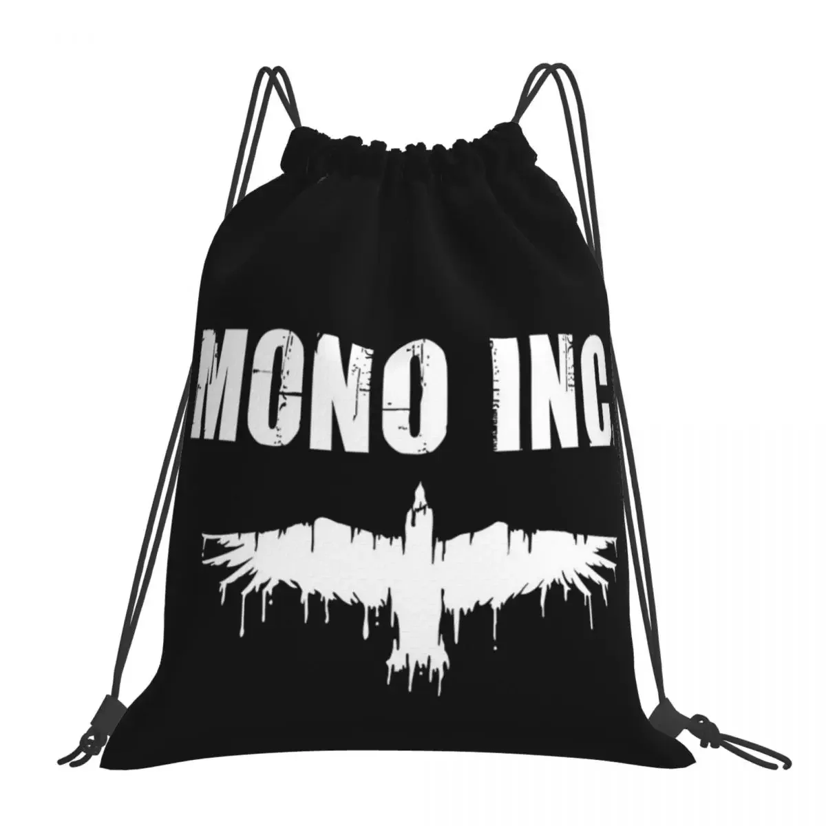 MONO INC. - Logo Raven Backpacks Portable Drawstring Bags Drawstring Bundle Pocket Sundries Bag Book Bags For Man Woman Students