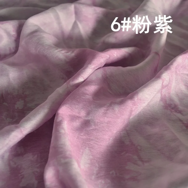 Satijn gemengde stof Vintage tie-dye Chinese inktstijl Hanfu shirt Cheongsam oud